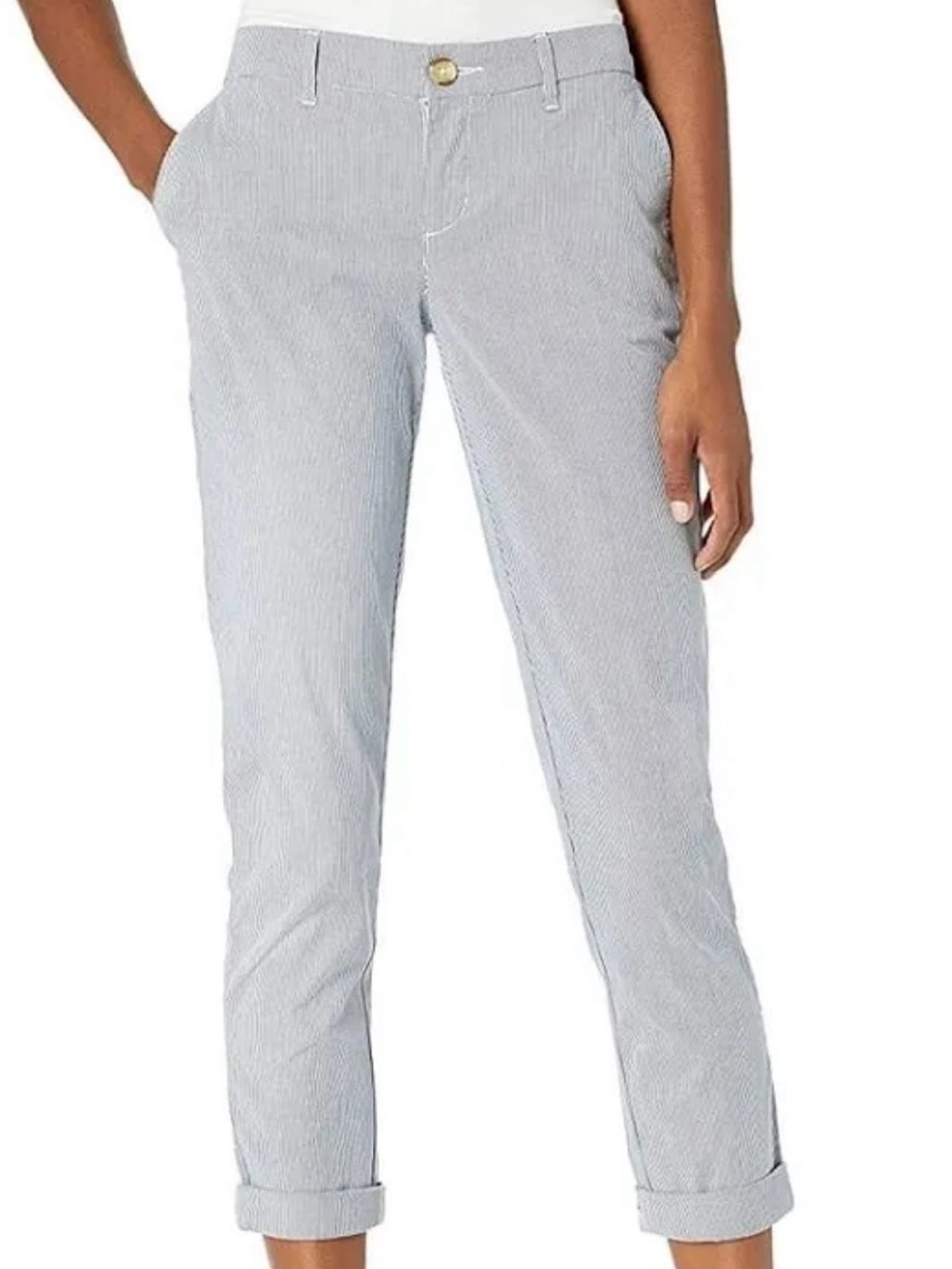 Tommy Hilfiger Blue Striped Seersucker Pants